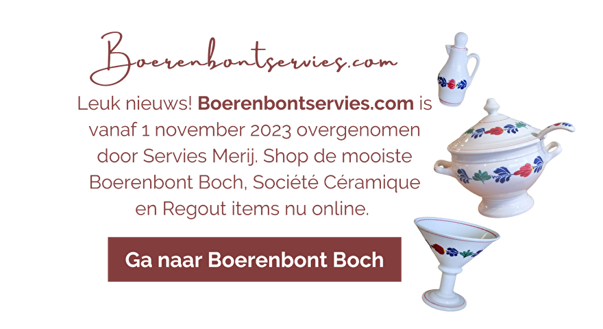 Boerenbontservies is overgenomen door Servies Merij