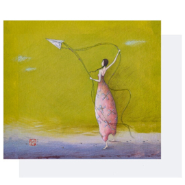 Dubbele wenskaart - Gaelle Boissonnard - 18756 - Vliegtuigje van papier