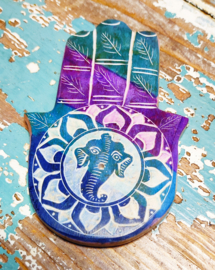 Wierookhouder - Hamsa Ganesha paars/blauw