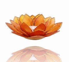 Lotus Sfeerlicht  - 2e Chakra - Oranje met Gouden Rand