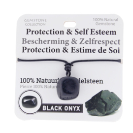335023 - Zwarte Onyx Edelsteen Ketting - Bescherming en Zelfrespect