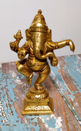 Ganesha in goud kleurig metaal - ~12 cm