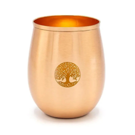 Koperen drinkbeker levensboom laser-gegraveerd / 350 ml