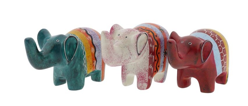 Speksteen olifant beeld 10x 7 cm / per stuk