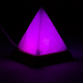 Mini Mood zoutlamp piramide wit USB + LED