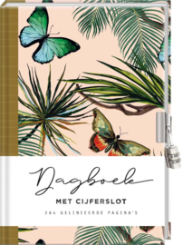 Dagboek met cijferslot - vlinders