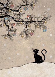DC035 Cat and Robins - Bug Art kerst