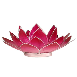 Lotus sfeerlicht roze zilverrand