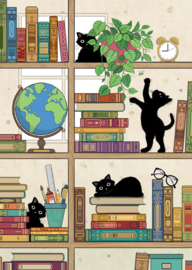 H040 Bookcase Kitties - BugArt