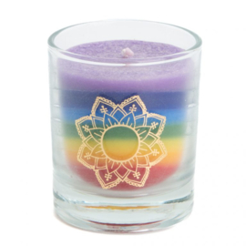 Fair Trade 7 Chakra’s Mandala - Stearine Kaars in Glas