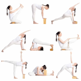 ECO Yoga blok KURK met mandala - zwart