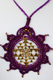 Macrame ketting Sri Yantra symbool