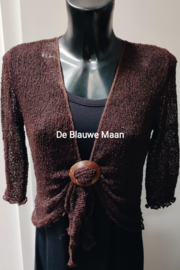 Ikat vestje - nr 037 - donker bruin