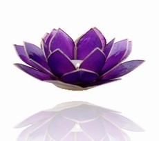 Lotus Sfeerlicht - 7e Chakra - Violet / Paars met Zilveren Rand