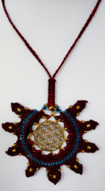 Macrame ketting Levensbloem symbool