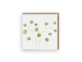 Groene eucalyptus wenskaart - Grafiquelien