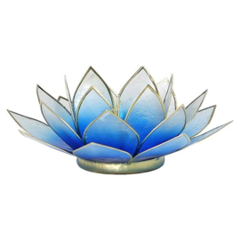 Lotus sfeerlicht blauw/wit 2-kleurig goudrand