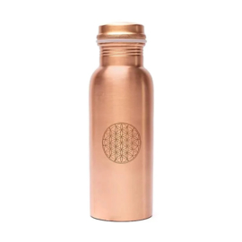 Koperen fles Bloem des Levens laser gegraveerd - 500 ml