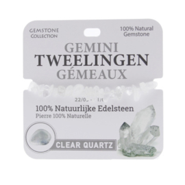 334004 - Bergkristal Armband - Sterrenbeeld Tweelingen