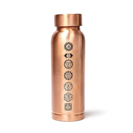 Koperen drinkfles / Chakra gegraveerd - 500 ml