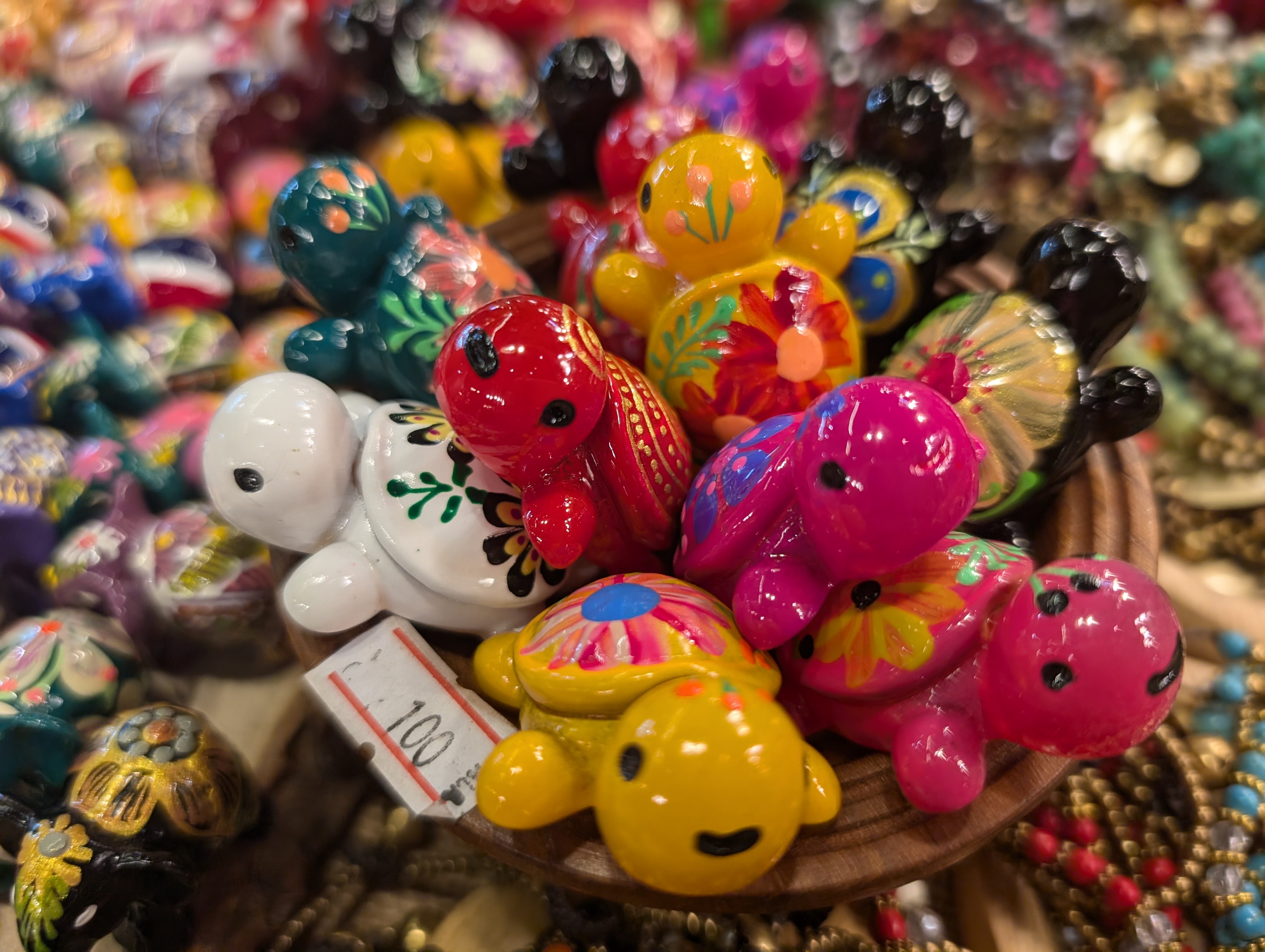 Handbeschilderde Schildpadjes - 100 stuks (diverse kleuren)
