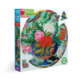 Bouquet and Birds - 500 - ronde puzzel