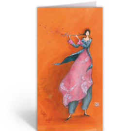 Dubbele wenskaart - Gaelle Boissonnard - QB21778 - FLÛTISTE