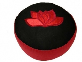 Lotus rood-zwart / meditatiekussen