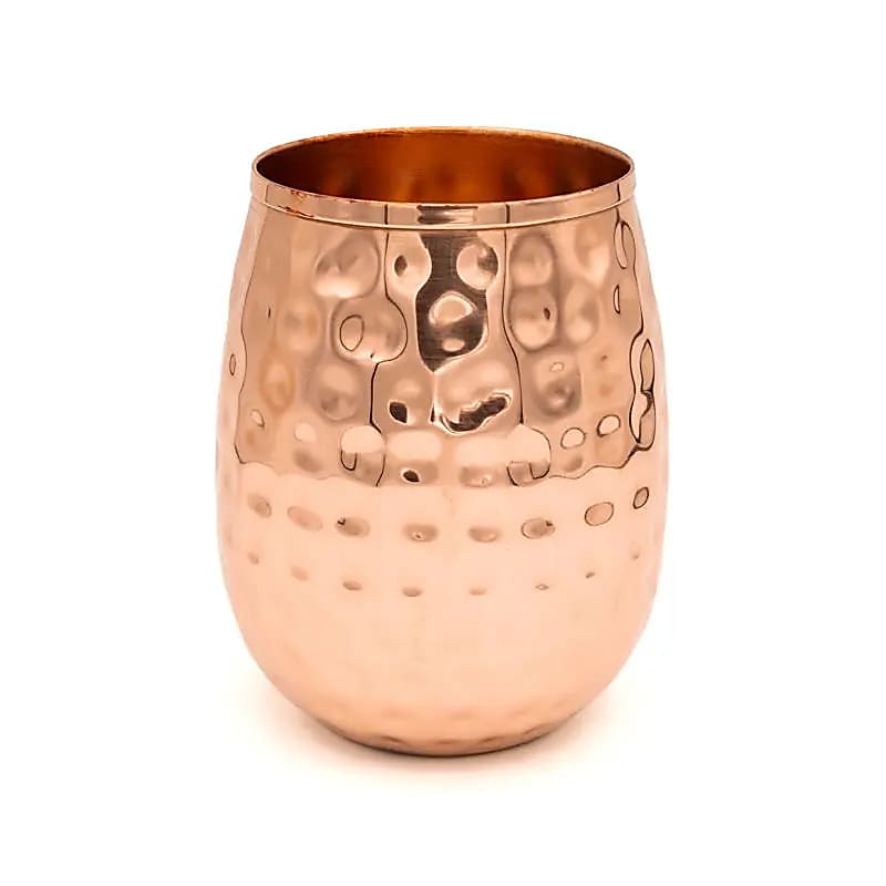 Koperen drinkbeker gehamerd / 350 ml