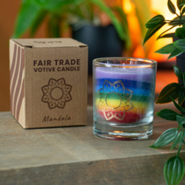 Fair Trade 7 Chakra’s Mandala - Stearine Kaars in Glas