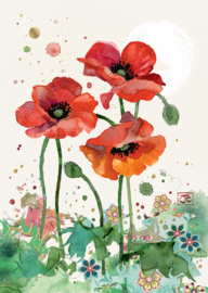 B048 Thre6 Red Poppies - BugArt