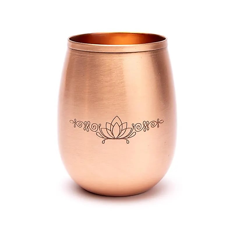 Koperen drinkbeker LOTUS laser-gegraveerd / 350 ml