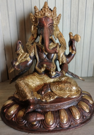 Ganesha - 20 cm - 2 kleurig messing