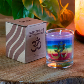 Fair Trade 7 Chakra’s OHM - Stearine Kaars in Glas