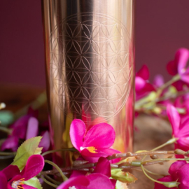Koperen drinkfles India - Levensbloem - 900 ml