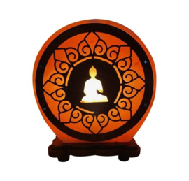 Zoutlamp Buddha met snoer en lamp