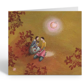 Dubbele wenskaart - Gaelle Boissonnard - QB25143 - AMIE DE LA LUNE CLAIRE