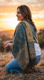 Luxe Sjaal / Omslagdoek / Grand Foulard - Yak Wol (nr. 8)