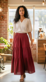 Thaise strokenrok / Bordeaux rood