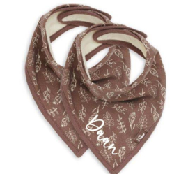 ''Jollein'' slab bandana Meadow Chestnut - 2 stuks (met naam)