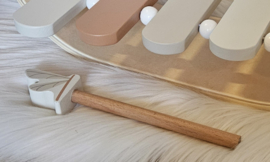 ''Label Label'' houten xylofoon nougat (met naam)