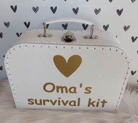 Koffertje ''oma's survival kit'' div. kleuren