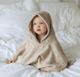 Funnies  badponcho maat L -Creme (met naam)