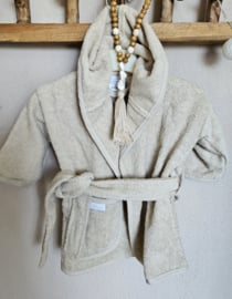 Badjas met naam 'beige' diverse maten