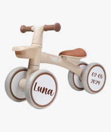 Tryco loopfiets Luna Beige met naam