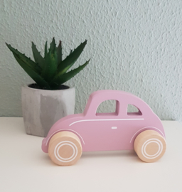 Little Dutch houten auto roze met naam