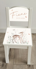 Stoeltje met naam Hertje Naturel