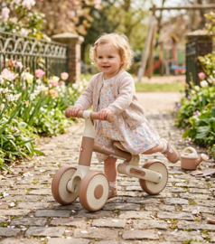 Topmark loopfiets Yuki  machiatto-bruin met naam