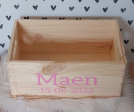 Houten kistje met naam