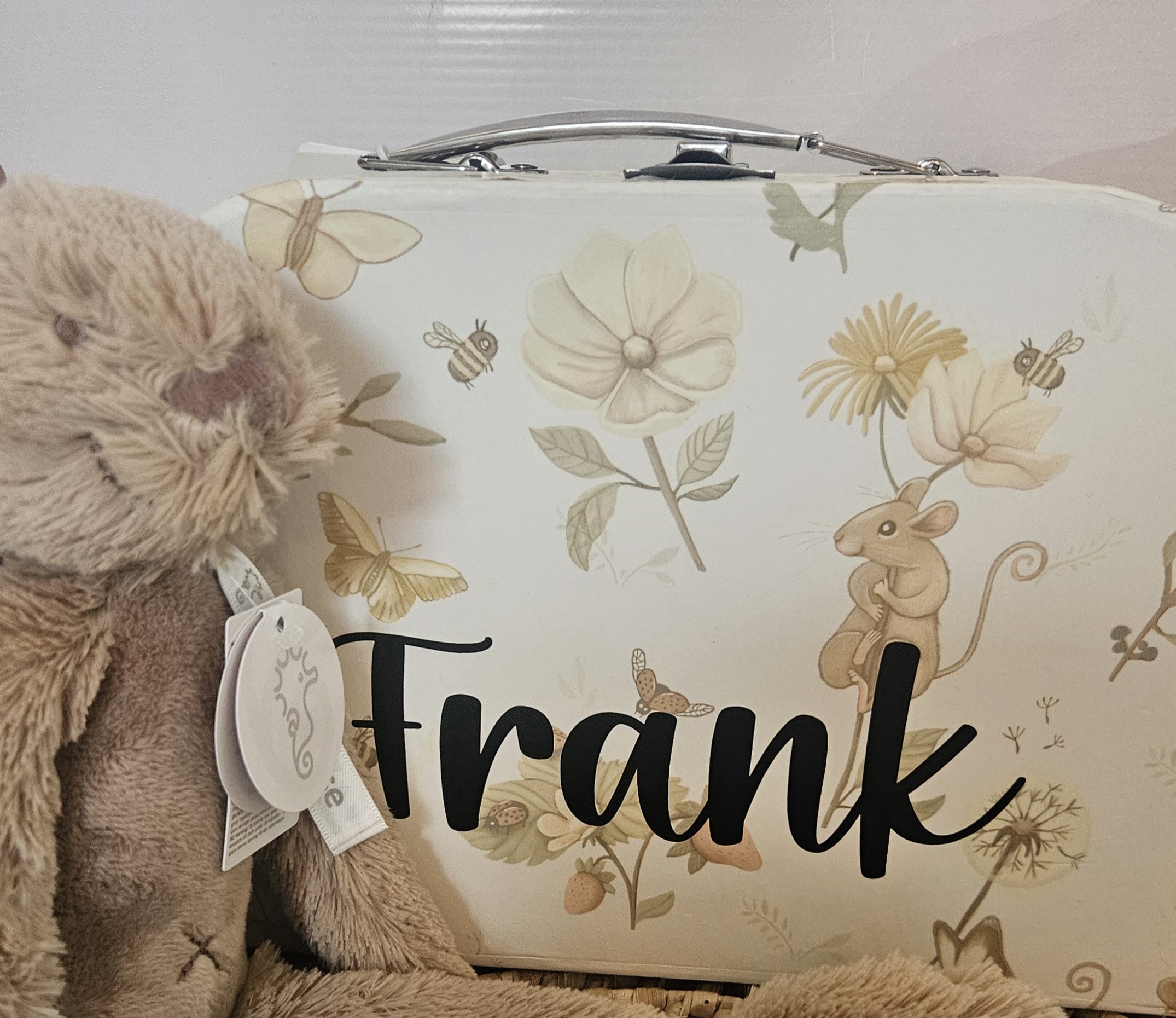 Jollein koffertje groot met knuffel  (met naam)
